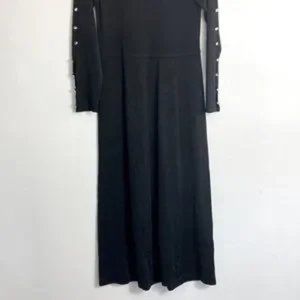 Sandro Silvia Long Sleeve Knit Dress EU 40 US 8 Noir (1)